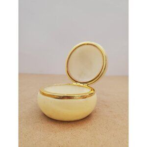 vintage albaster box Lidded Trinket Jar - Alabaster Vintage - Dresser Box